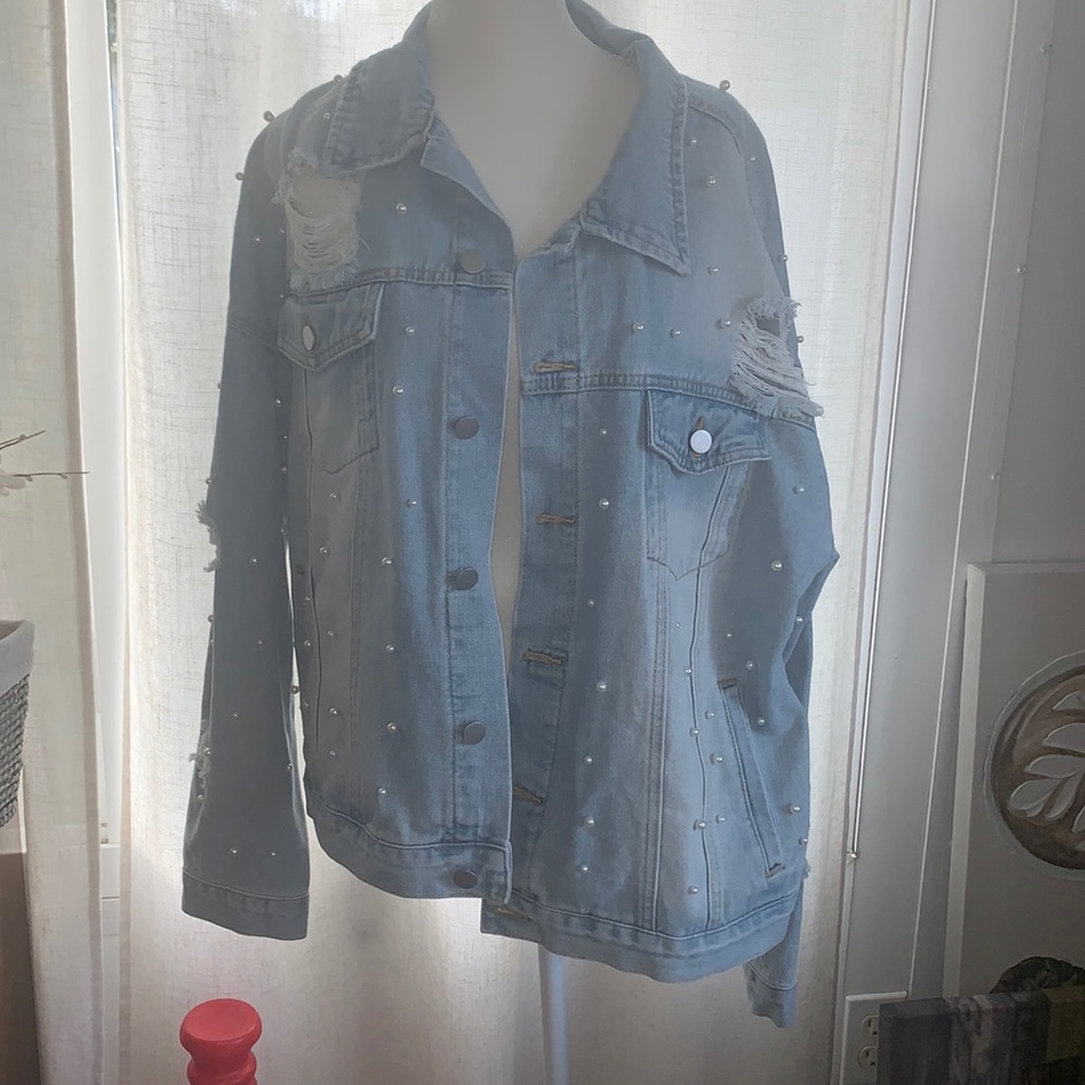 Pearl denim jacket